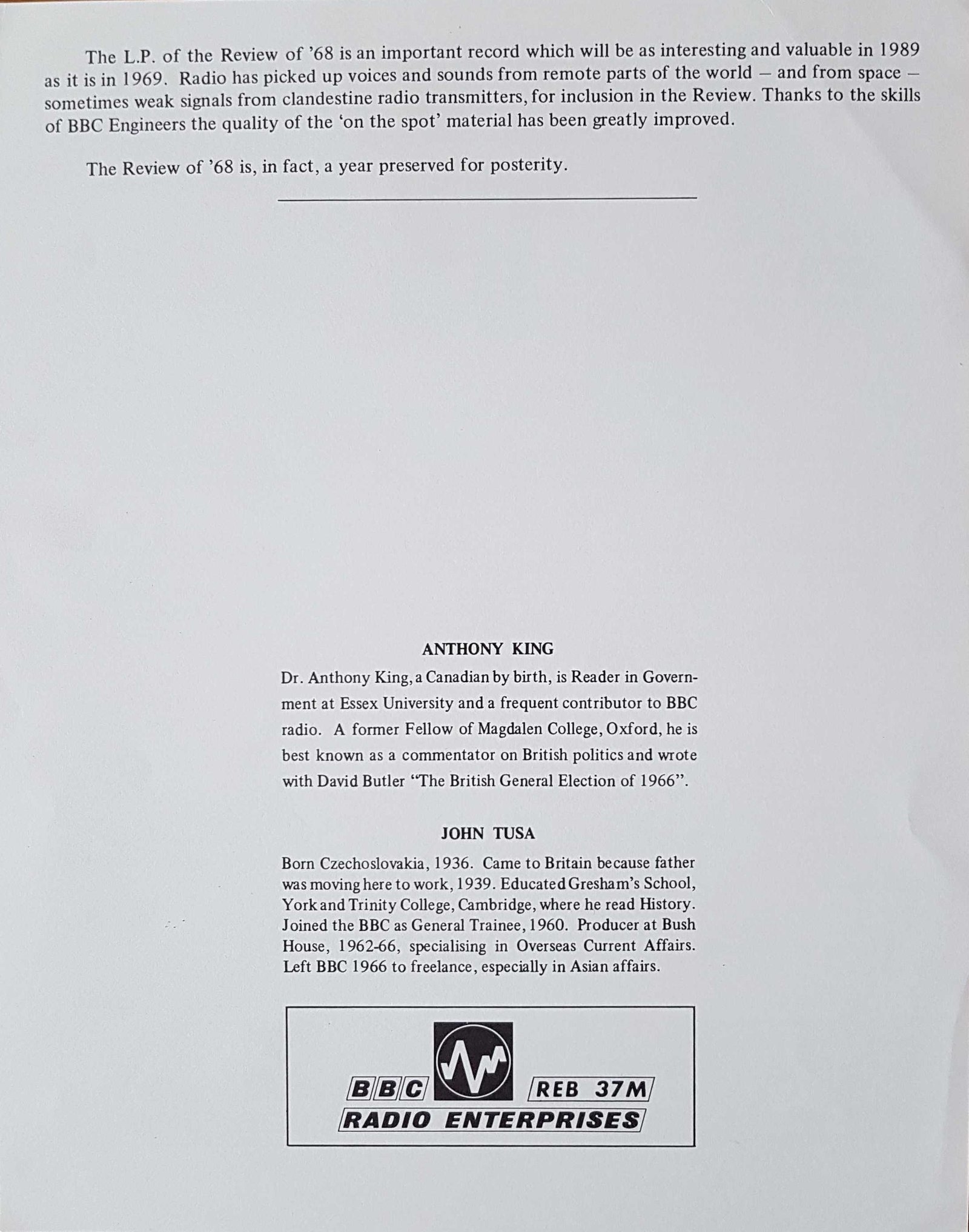 Inserts from REB 37